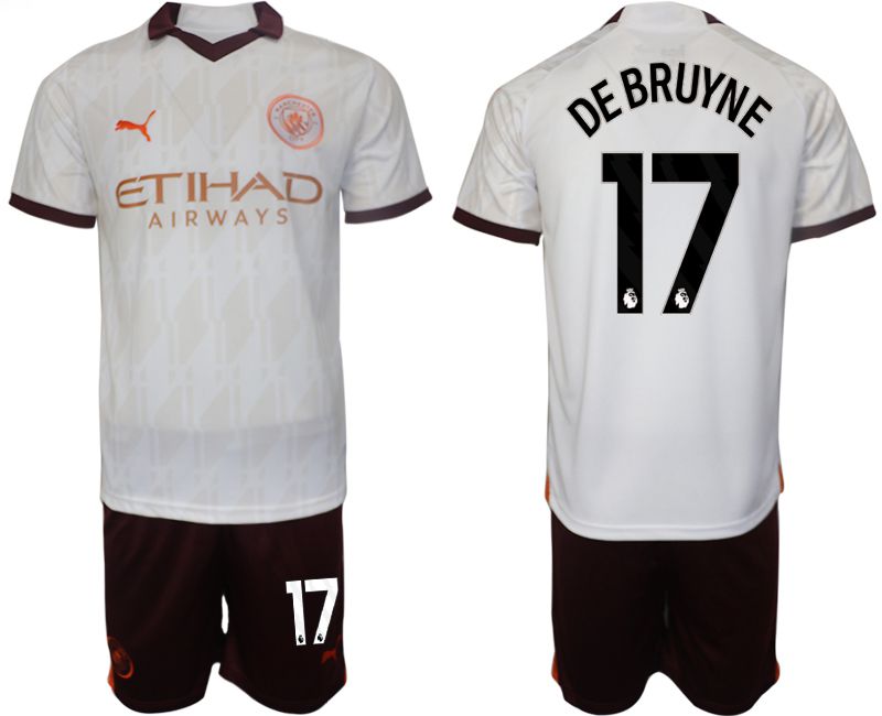 Men 2023-2024 Club Manchester City away white #17 Soccer Jersey